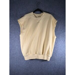 OFFLINE by Aerie Women Yellow Sleeveless Sweatshirt Vest Size S minimalist